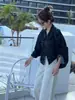 Jaqueta Jeans Vintage com Costura Contrastante e Bolso para Mulheres, Outono e Inverno, Design Casual Petite, Estilo Curto Workwear, Top Emagrecedor