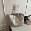 Bolso Tejido Popular de este año para Mujer 2024 Nuevo Estilo Coreano Simple Combinable Bolso de Hombro Bolso Tote de Gran Capacidad para Ir al Trabajo