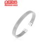 Pulsera de Acero Inoxidable para Hombre de Moda Europea y Americana, Simple Malla Elástica Abierta en Forma de C, Pulsera de Acero de Titanio Transfronteriza, Hecha a Mano