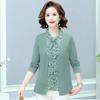 Nuevas Blusas de Primavera para Mamá, Camisas Elegantes, Conjuntos de Dos Piezas de Manga Larga para Mujeres de Mediana Edad y Mayores, Blusas de Primavera y Otoño para Mujeres de Mediana Edad y Mayores