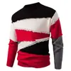 Exportación Transfronteriza Otoño e Invierno Nueva Ropa de Punto de Cuello Alto Medio para Hombre Moda en Combinación de Colores Engrosada Cálida Ropa de Punto Base