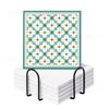 Venta al por mayor de fábrica transfronterizo patrón geométrico retro francés posavasos cuadrado americano para el hogar cerámica absorbente aislamiento térmico mantel individual
