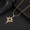 Collar con colgante de estrella de ocho puntas transfronterizo europeo y americano para hombre, accesorio de cuello simple moderno y único, joyería de alta gama moderna y versátil para mujer