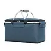 Cesta de Piquenique Térmica Dobrável Portátil Manual de Tecido Oxford Espessado com Bolsa de Gelo Amazon Cross-border Outdoor Ponto de Fábrica