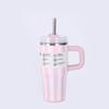 Nueva taza para coche rayada de 14 oz taza termo al vacío de doble capa de acero inoxidable 304 para deportes al aire libre taza para hielo frío