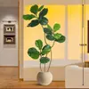 Plantas verdes artificiales de estilo vintage, higuera artificial para la sala de estar, ofreciendo una sensación de lujo ligero y alta gama, plantas verdes artificiales para decoración de interiores
