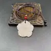 Pingente Ornamento Flor da Sorte de Jade Afegão Rosa Lótus de Gelo Natural