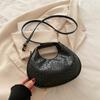 Moda de Inverno Nova Simples Casual Tendência Estilo Ocidental Portátil Bolsa Meia-Lua Retro Versátil Bolsa de Ombro Transversal Personalizada