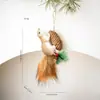 Ardilla Simulada de Espuma Dibujo Animado Colgante Árbol de Navidad Hogar Tubo de Aire Acondicionado Decoración Adorno de Escritorio Arreglo de Escena