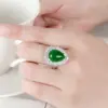 Kaiwei vivo con productos jade verde se refiere a piedra desnuda grande diamante completo forma de pera jade verde ágata vivo con productos moda caliente suministro