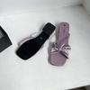 Pantuflas Rosas de Moda Elegantes con Falda de Una Línea y Tacón Grueso para Mujer Verano 2025 Nuevas Sandalias Francesas Antideslizantes de Gama Alta