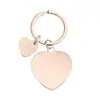 Llavero Regalo de Vacaciones Grabado Transfronterizo Acero Inoxidable Forma de Corazón Impresión Láser a Color Material en Blanco Llavero de Metal