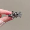 Horquilla de pelo de diamantes de cristal de alta calidad estilo retro de Corea del Sur con dulce temperamento y flor de diamantes de imitación con clip lateral, pinza para flequillo femenino