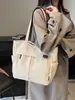 Bolsa de Lona Versátil de Gran Capacidad Estilo Japonés para Mujer, Estilo Perezoso, Bolso Tote Versátil Ligero, Bolso Artístico de Moda para Estudiante de Clase