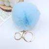 Llavero de Bola de Pelo de Conejo Rex Sintético de 8 cm Adorno Creativo para Coche Llavero Colgante de Bolsa Rellena de Pelo Sintético Regalo