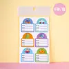 Rollo pequeño de pegatinas impermeables simples con nombre escrito a mano para estudiantes de primaria, autoadhesivas, de color, para notas, etiquetas de clasificación