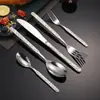 Acero Inoxidable 430 Vajilla Occidental Patrón de Grietas de Hielo Tenedor de Postre Cuchara Cuchara de Mesa Hotel Cuchillo para Bistec Tenedor Cuchara Juego