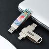 Unidad Flash USB Tipo C para Teléfono Móvil y Computadora 64g Giratoria Creativa Corporativa Escolar Promoción Lugar Escénico Regalo Práctico Unidad Flash USB de Doble Uso