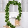 Imitación Ratán Planta Enredadera Verde Rosa Hoja de Uva Decoración Planta Verde Vid Flor Vid Hojas de Hiedra Venta al por Mayor