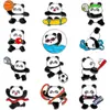 Broche Panda Milán Juegos de Invierno Baloncesto Fútbol Bádminton Tenis de Mesa Colección Conmemorativa Insignia de Aleación