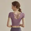 Ropa Deportiva de Yoga y Fitness para Mujer con Almohadillas en el Pecho Manga Corta para Correr Top Profesional para Entrenamiento Secado Rápido Ajustado Nuevo Estilo Primavera/Verano