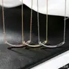 Colar Smile Cravejado de Diamantes em Prata de Lei S925 para Mulheres, Luxo Leve, Sensação de Alto Padrão, Versátil, Design de Nicho Moderno, Corrente para Clavícula Atacado