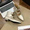Chuyuji Nuevo Estilo Francés Punta Fina Hebilla Cierre Lateral Tacón Grueso Moda Mary Jane Botines de Tobillo de Verano para Mujer