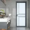 Puerta Sencilla de Baño para Inodoro, Puerta de Baño, Puerta de Vidrio de Aleación de Aluminio Titanio, Extremadamente Estrecha, Puerta Interior Batiente Mediana Estrecha para Cocina