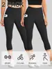 Pantalones de Yoga Populares de Talla Grande Europeos y Americanos para Mujer, Pantalones Capri de Bolsillo de Cintura Alta, Pantalones Deportivos de Ciclismo de Alta Elasticidad para Levantar Glúteos