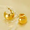 Chihang Jewelry Venta Caliente Transfronteriza Pendientes Brillantes en Forma de C Acero Inoxidable Dorado de 18 Quilates Pendientes Clásicos Simples de Moda en Forma de Luna