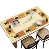 Mantel de dibujos animados retro, mantel resistente a altas temperaturas, impermeable y a prueba de aceite, mantel para mesa de centro lavable sin frotar, mantel de escritorio con sensación de lujo ligero y alta gama