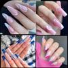 Molde para uñas de cristal para extensión de uñas mezclado con 12 láminas de cristal para extensión de dedos sin papel, lámina transparente para uñas 288 piezas