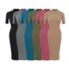 Vestido largo sexy de manga media para chicas calientes, nuevo estilo de verano, cuello semi-alto, corte ajustado, abertura en la espalda, bodycon, vestido largo que realza la figura