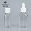 Pacote Shunfeng 30ml amostra frasco plano pequena capacidade frasco de glicerina frasco conta-gotas de essência 18 dentes PET