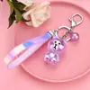 Llavero Creativo Hielo Agrietado Burbuja Oso Acrílico Llavero de Coche Accesorios para Bolsos Muñeco de Regalo Pequeño
