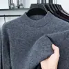 Suéter Puyuan 100% Lana Pura de 12 Calibres con Cuello Redondo 320g para Hombre, Nuevo Capa Base Otoño e Invierno 2025 Suéter de Lana para Hombre
