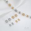 Fuerte retención de color juego de oro de 14K en bolsa fila doble de circonita cuentas cilíndricas pulsera de perlas DIY collar accesorios de joyería con cuentas