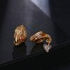 Pendientes Colgantes de Zirconia de Moda y Simples Populares Europeos y Americanos para Mujer, Clips para Orejas sin Perforación, Joyería de Yiwu