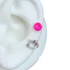 Laço Gatinho Fofo Titânio Clipe de Osso da Orelha Brilhante de Alta Qualidade Brincos Brilhantes para Mulheres Estilo Doce e Descolado