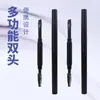 Cepillo Doble para Cejas, Cepillo para Cejas en Ángulo con Cerdas Suaves, Pincel para Polvo de Cejas, Cepillo Espiral para Crema de Cejas con Tapa, Cepillo de Belleza Portátil, Transfronterizo