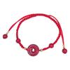 Pulsera de Cuerda Roja Benmingnian Cinabrio Pixiu Hebilla Ping An Pulsera Tejida a Mano Pura para Mujer Pulsera de la Suerte de Flores