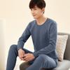 Conjunto de Ropa Interior Térmica Gruesa con Forro Polar y Cuello Redondo para Jóvenes para Otoño e Invierno, Corte Ajustado para Adolescentes, Hombres de Mediana Edad y Ancianos, Protección contra el Frío