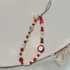 Cadena para Teléfono Móvil con Cuentas Frescas de Verano Llavero Hecho a Mano con Cuentas Paquete de Expresiones Lindas Decoración Colgante Ccd Nueva Tendencia
