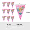 Fábrica em estoque Rosa Desenho Animado Cachorrinho Equipe Wang Wang Crianças Bebê Aniversário Feriado Descartável Festa Louças conjunto