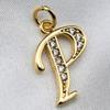 Nuevo colgante de cobre con letras de circonita microincrustadas en oro de 18 quilates, chapado en color, sencillo y a la moda, para collar y pulsera, accesorios DIY