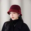 Sombrero de Pescador de Punto Cálido de Moda para Invierno para Mujeres Mayores, Sombrero de Pescador a Cuadros Casual para Exteriores a Prueba de Viento