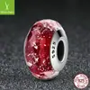 Plata de Ley s925 Superficie de Corte Roja Brillante Perlas Esmaltadas Cadena de Pulsera Popular Original para DIY Accesorios SCZ032