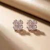 Collar Popular Transfronterizo de Trébol de Cuatro Hojas Incrustado de Diamantes para Mujer, Cadena de Clavícula Versátil de Lujo Ligero, Moda, Nuevo Estilo, No se Desvanece, Juego de Aretes