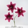 Flor de Simulação 3 Cabeças Lírio Tridimensional Flor de Lírio Simulação Uso em Casamentos Flores Cenário de Casamento Arranjo de Flores Flores Artificiais Falsas Atacado