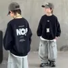 Sudadera de Primavera y Otoño para Niños 2025 Nuevo Estilo para Niños Mayores, Casual de Manga Larga para Otoño, Fresca y Elegante, Top Holgado